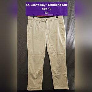 St. John's Bay Women's Cream Chinos